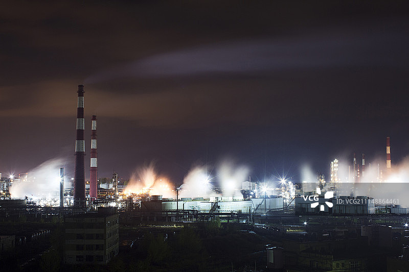 夜晚工业区图片素材