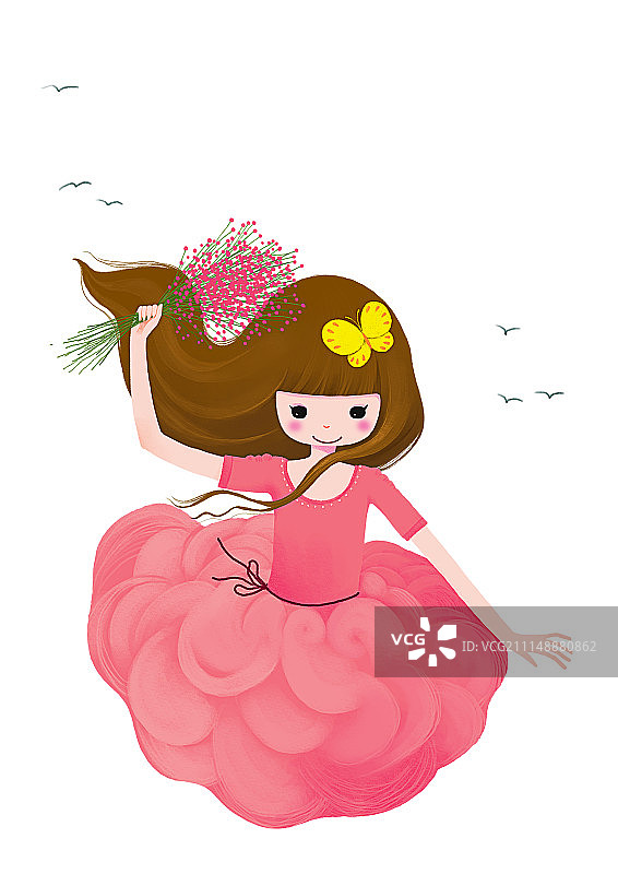 背景分离人物系列组图共3000多幅-粉裙子女孩图片素材