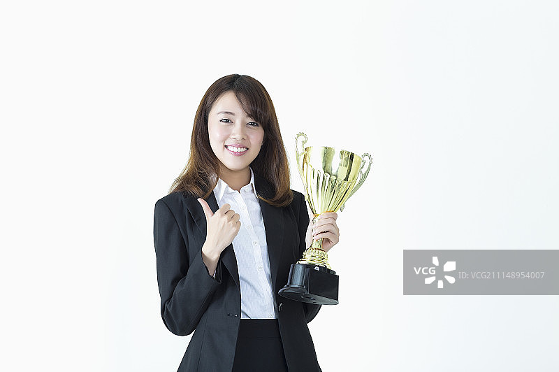 办公女性,荣誉,冠军图片素材