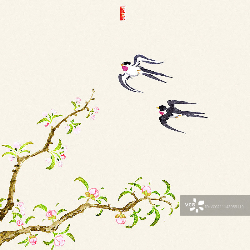 水墨二十四节气——惊蛰-2图片素材