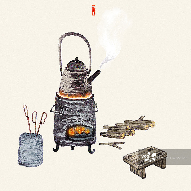 水墨二十四节气——立冬图片素材