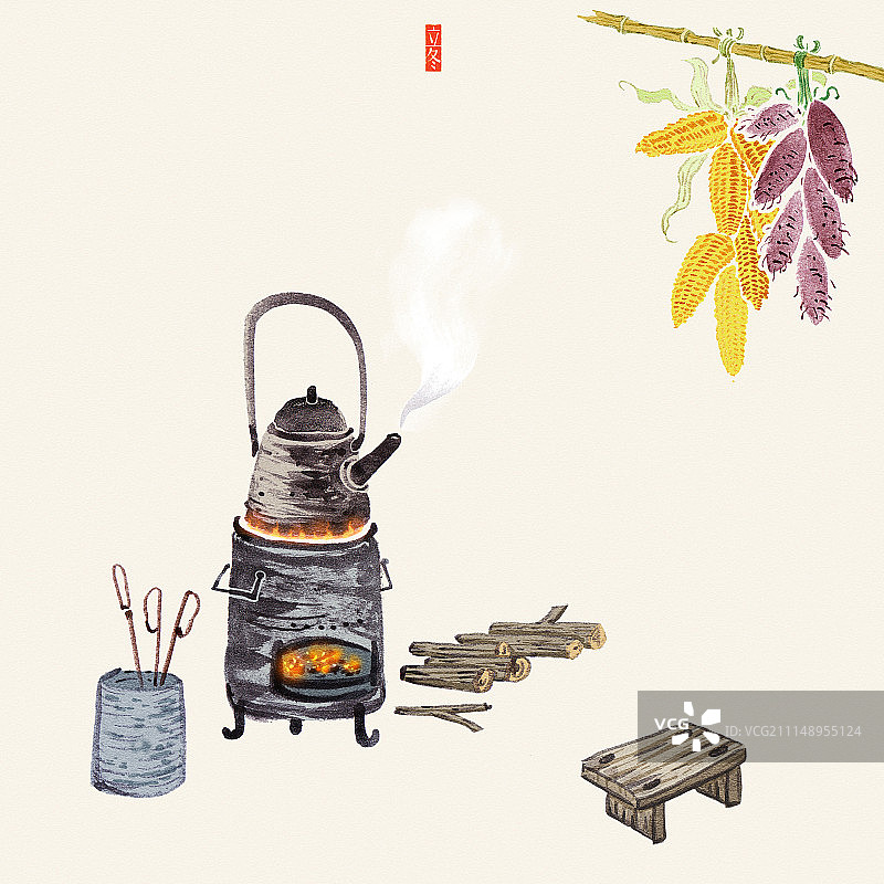 水墨二十四节气——立冬-1图片素材