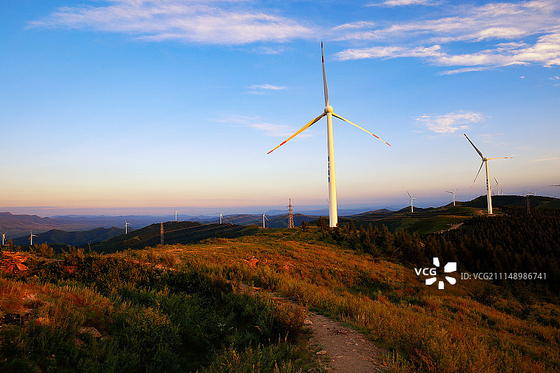 坝上黄昏图片素材