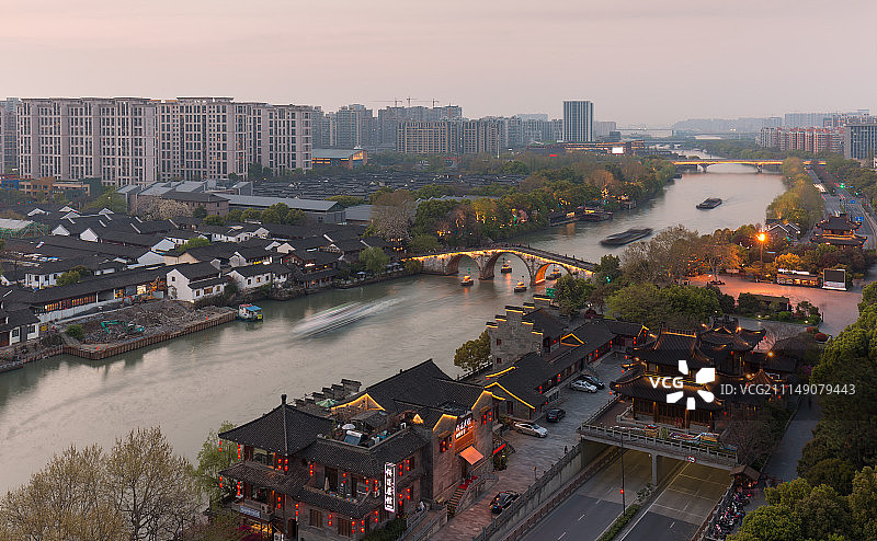 京杭大运河---杭州拱宸桥图片素材