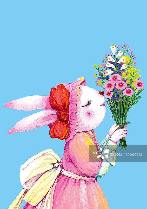 背景分离人物系列组图共3000多幅-兔子闻花图片素材