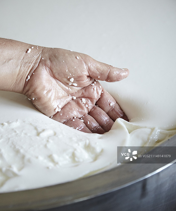 哈罗米奶酪的制作（塞浦路斯）图片素材