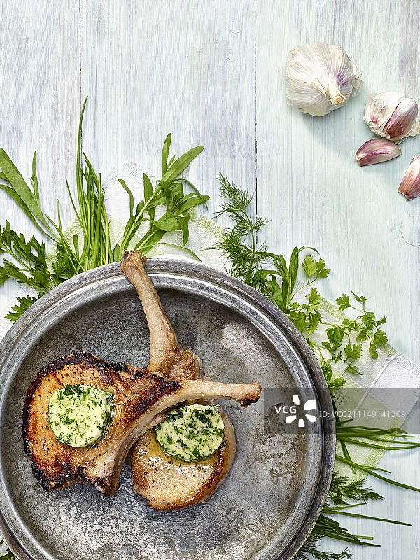 香草黄油炸肉饼图片素材