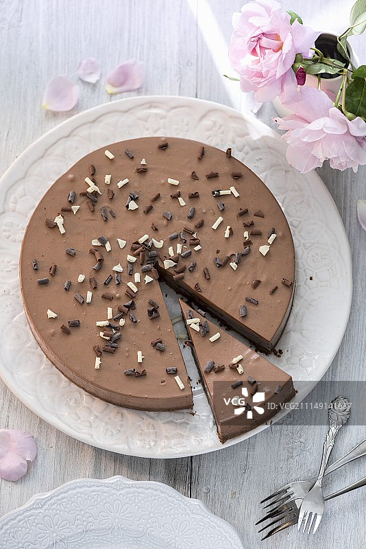 免烤巧克力芝士蛋糕图片素材