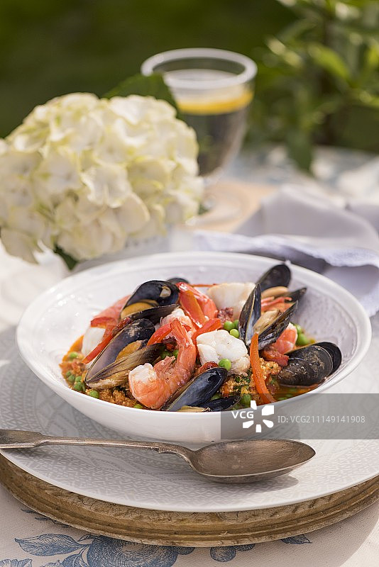 配辣椒的海鲜汤图片素材