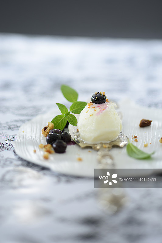 蓝莓意大利乳清干酪冰淇淋图片素材