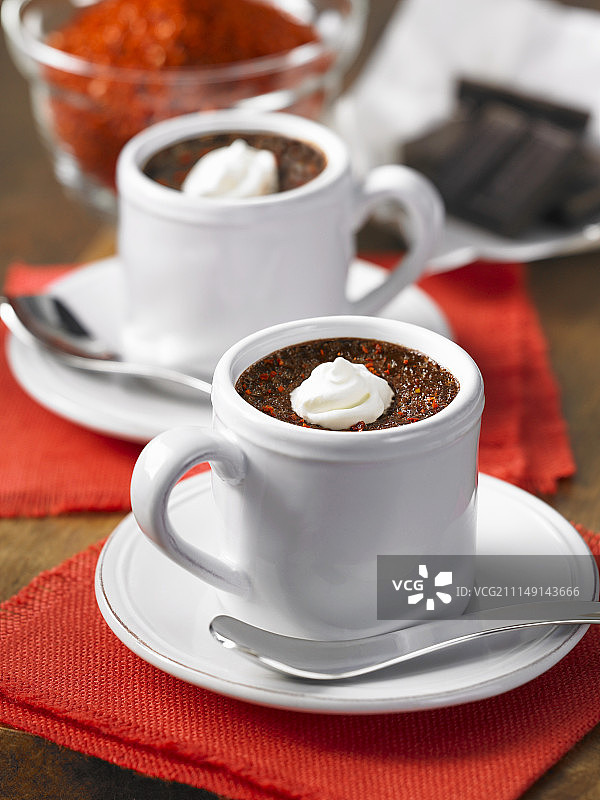 两杯热辣椒巧克力图片素材