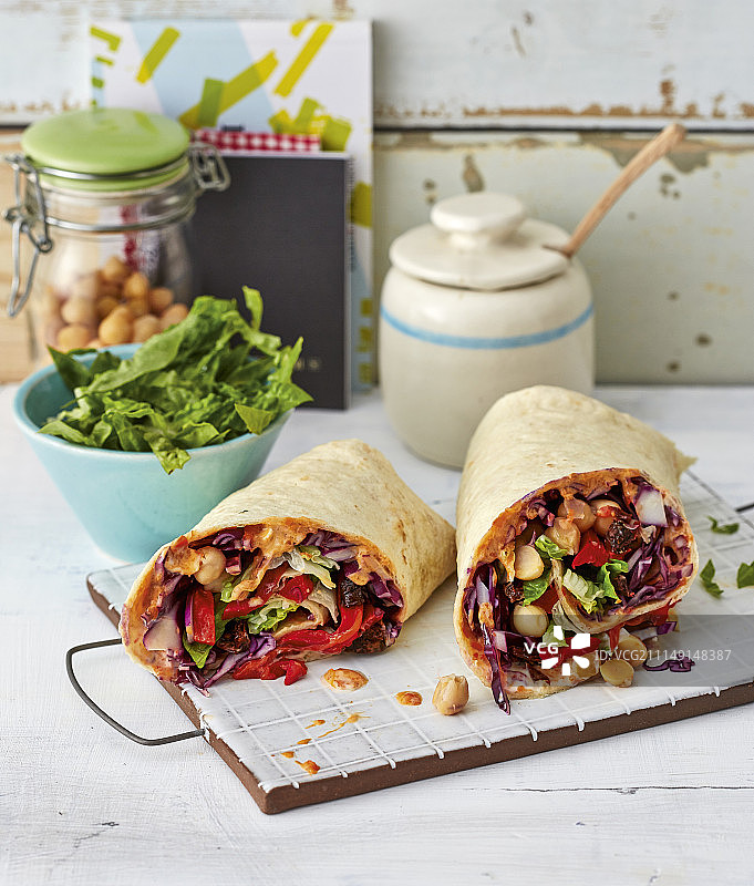 健康蔬菜混合馅卷饼图片素材