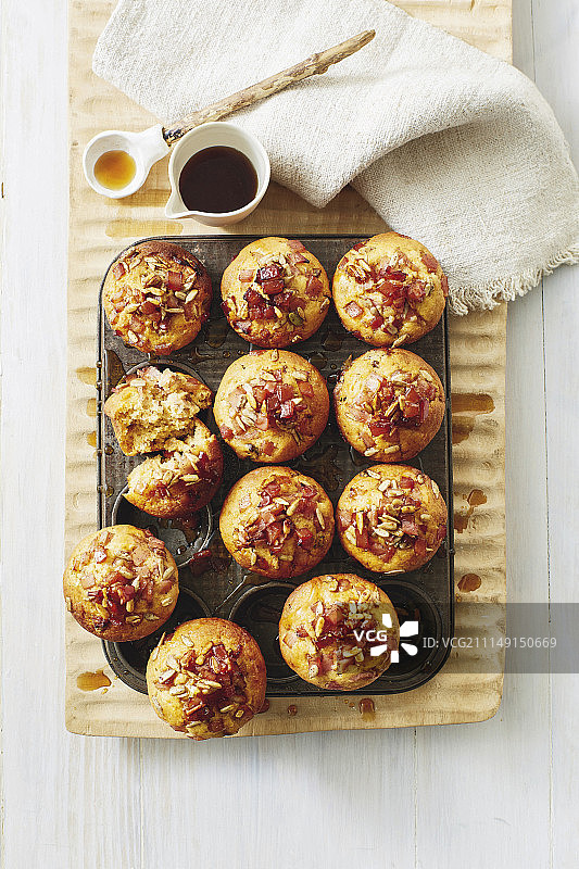 香料红薯枫木培根松饼图片素材