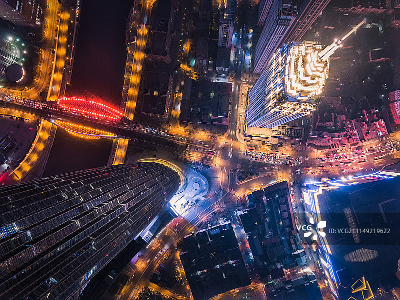 和平中心与津塔图片素材