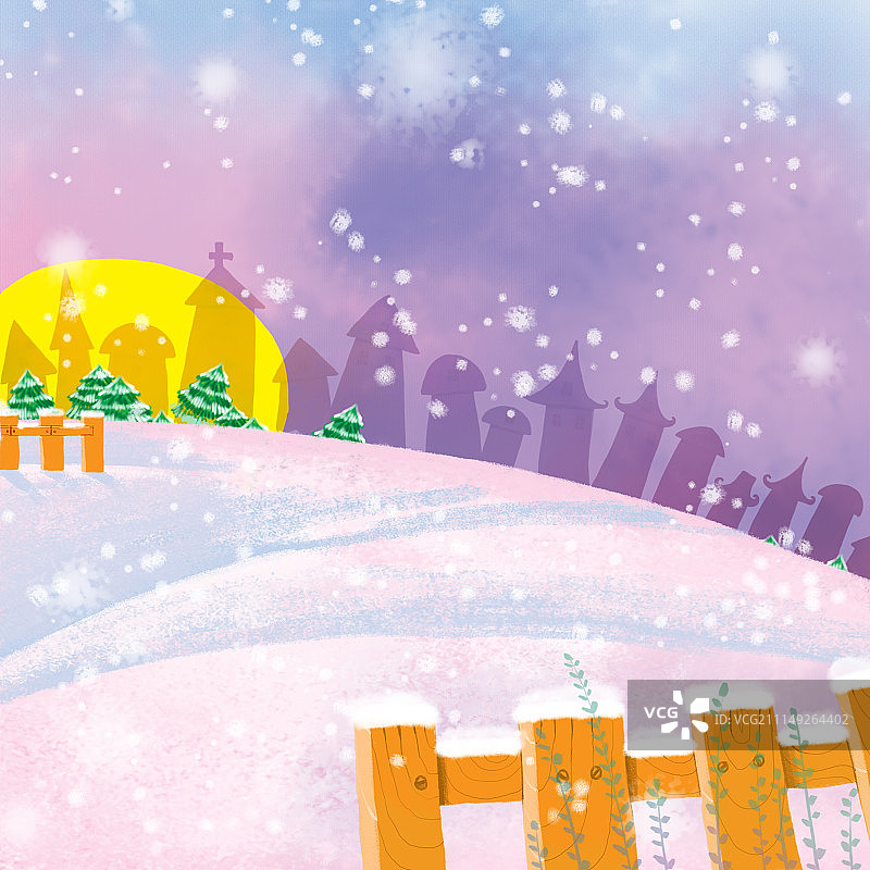 唯美背景元素组图共3000多幅-雪地上的城堡图片素材