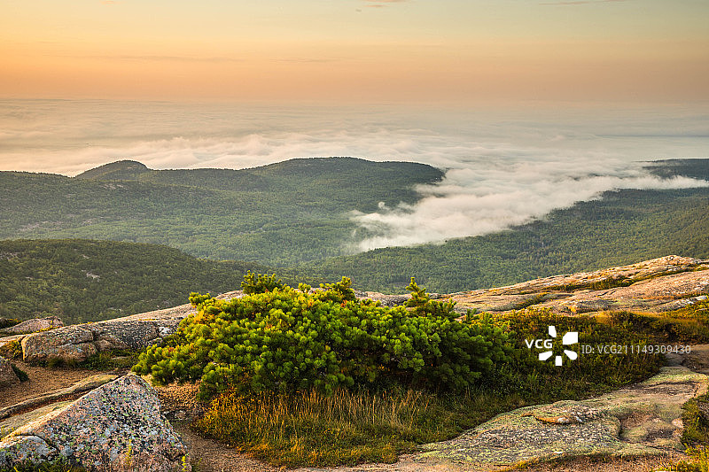 阿卡迪亚国家公园的凯迪拉克山图片素材