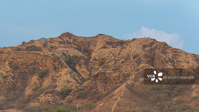徒步旅行钻石山火山口地标图片素材