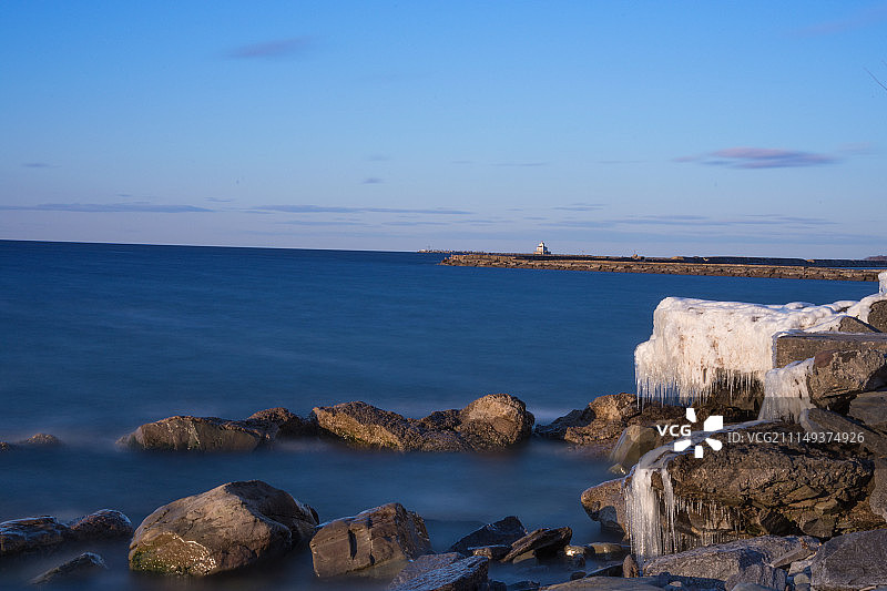 奥斯威戈海岸的安大略湖图片素材