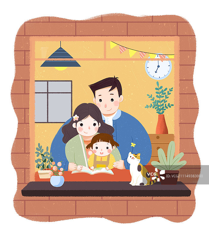 母亲节 父亲节 家庭插画系列图片素材