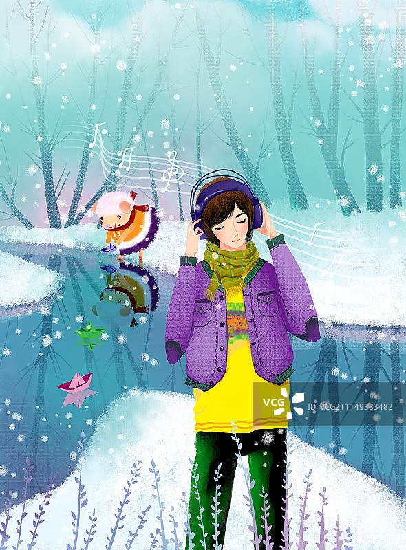 人物插画组图共3000幅-音乐是有温度的图片素材