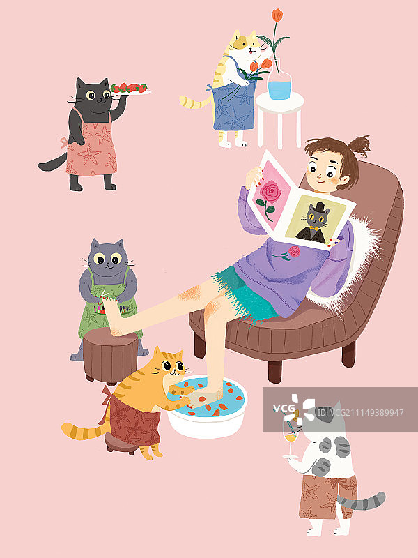 猫仆人们图片素材