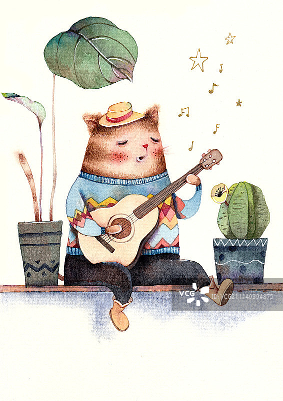 唱歌的猫图片素材