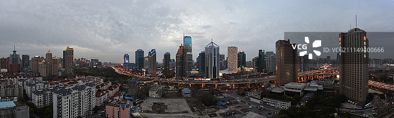 上海市长宁区大虹桥地区全景图图片素材