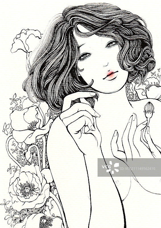 细腻的人物画图片素材