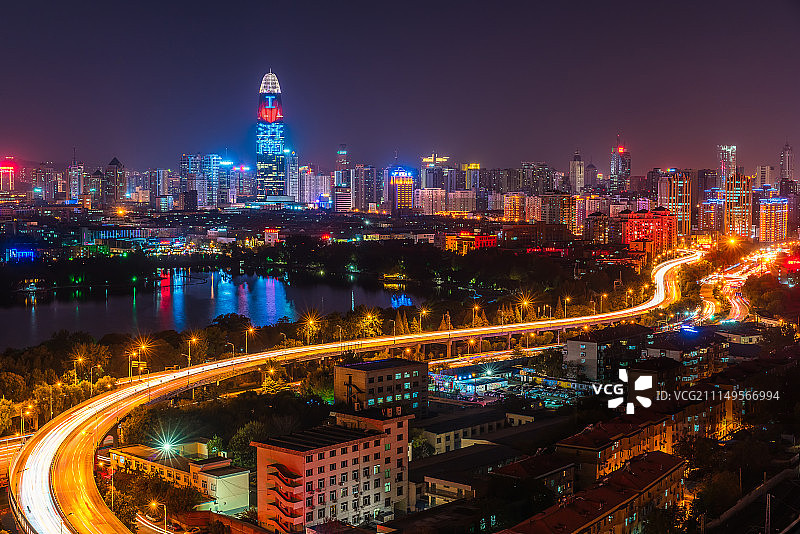 济南夜景图片素材