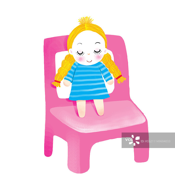 背景分离元素系列组图共3000多幅-椅子上的布娃娃图片素材