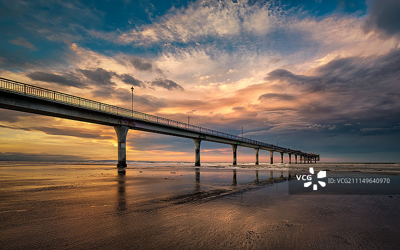 日落长桥图片素材