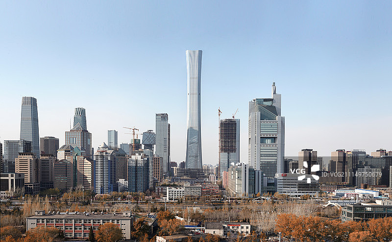 城市之光 北京国贸CBD全景天际线图片素材