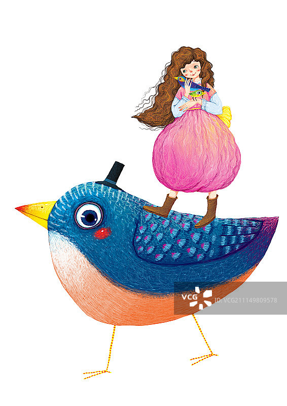 背景分离系列组图共3000多幅-鸟绅士和女孩图片素材