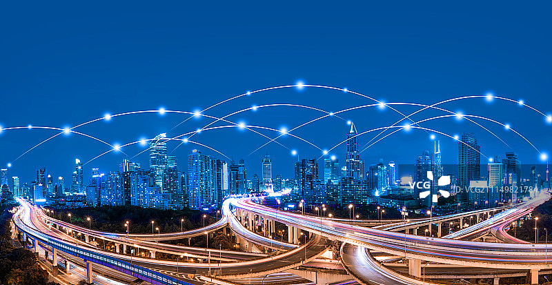 科技通信时代的上海图片素材