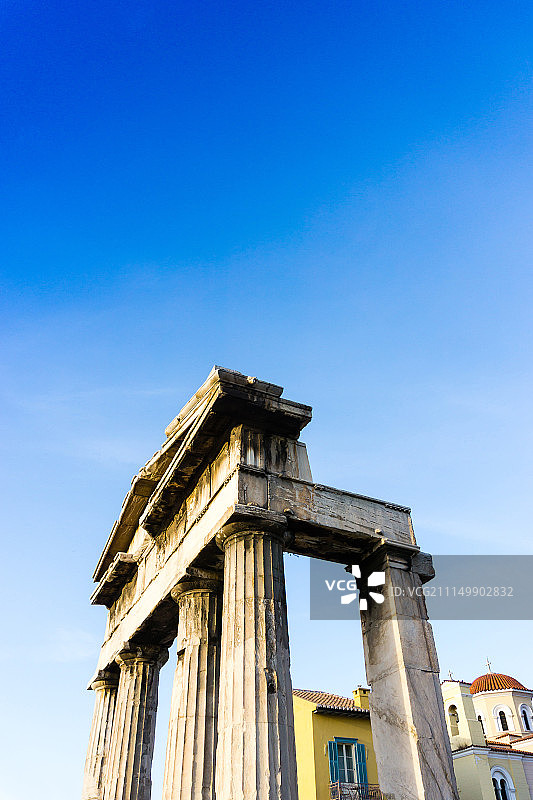 希腊雅典历史悠久的古老卫城景观图片素材