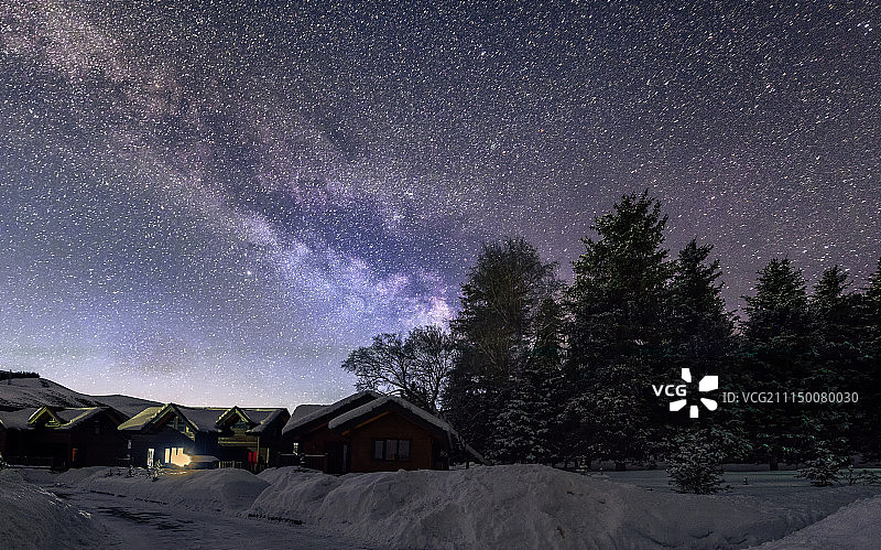 新疆巩乃斯星空图片素材