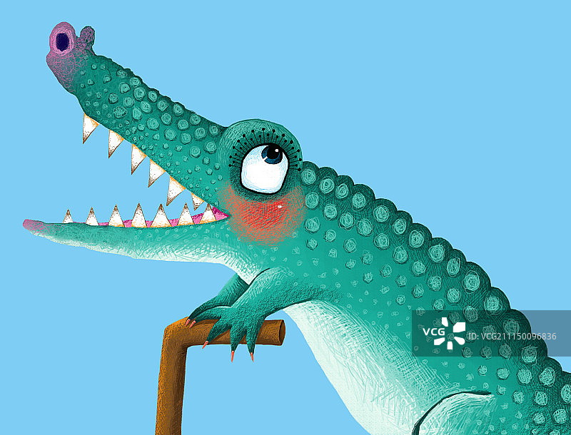 背景分离动物系列组图共3000多幅-拄着拐杖走路的鳄鱼图片素材