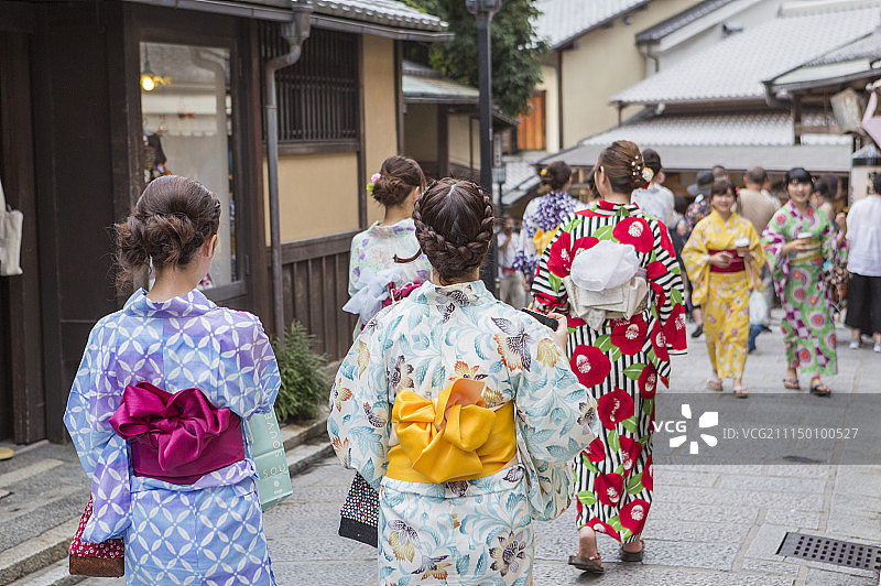 观光客,和服,京都,日本,亚洲图片素材