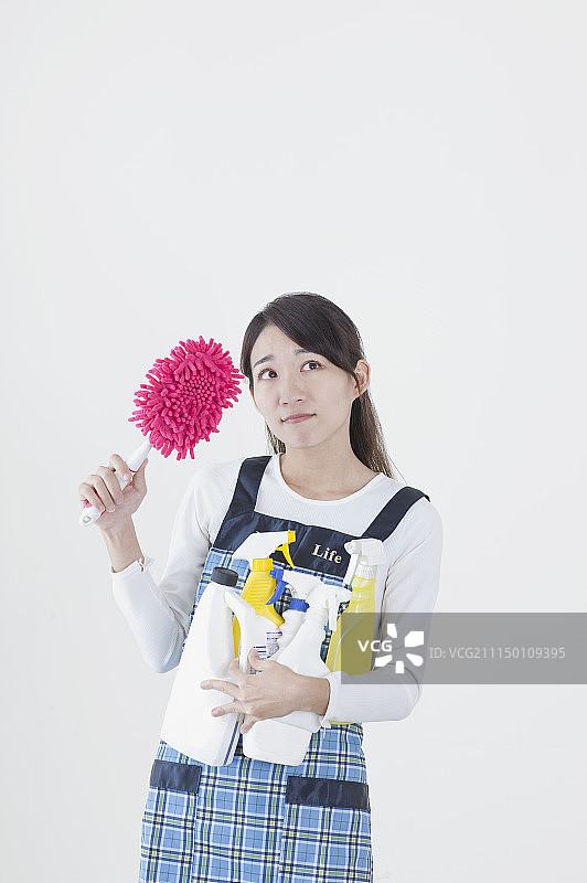 家庭主妇思考解决方案图片素材