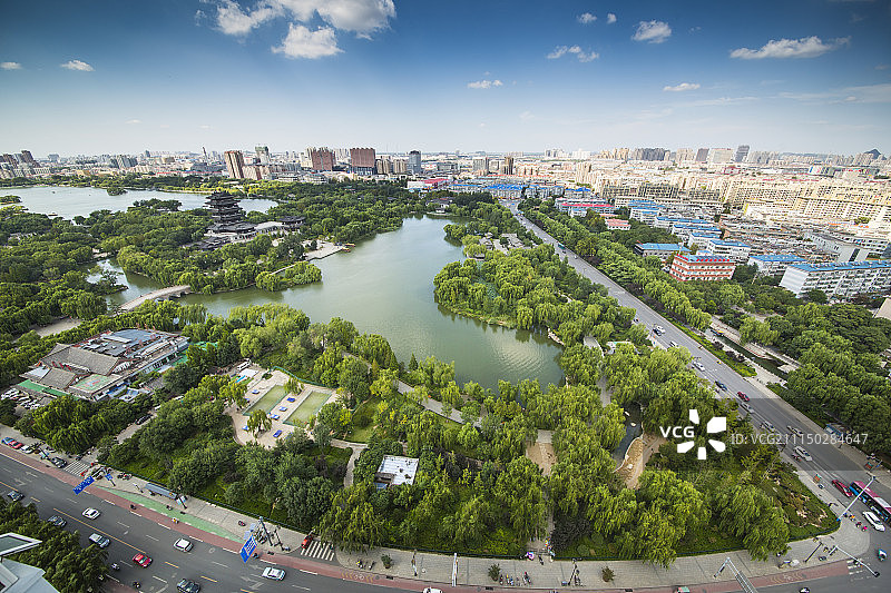 明湖全景图片素材