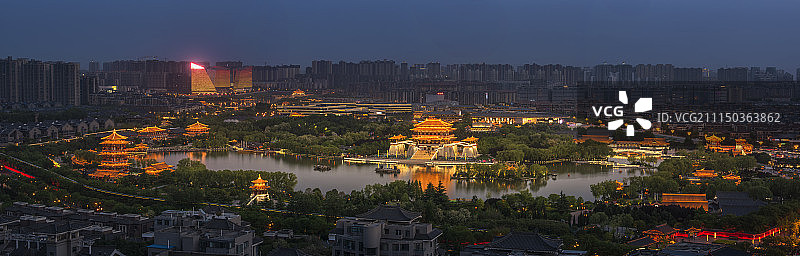 大唐芙蓉园全景图片素材