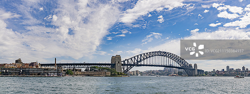 港湾与大桥全幅图图片素材