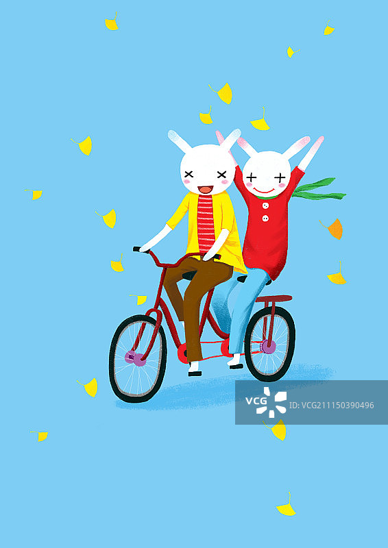 背景分离动物组图共3000多幅-骑着自行车接落叶图片素材