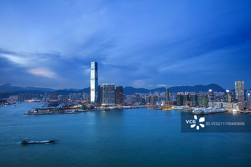 暮色下的城市风光图片素材