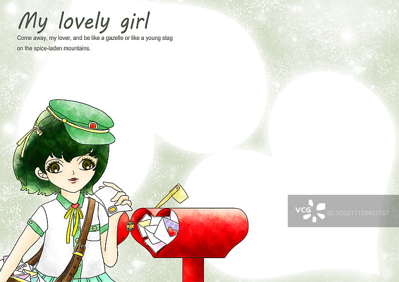 可爱的女孩插画图片素材