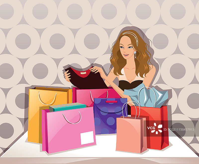 购物主题女性矢量插画图片素材
