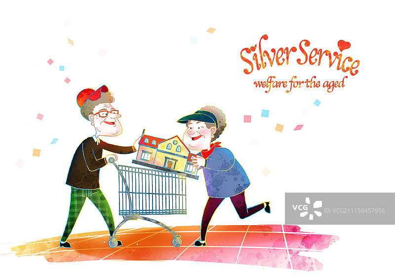 老年人插画图片素材