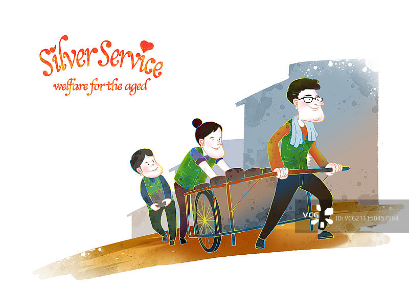 老年人插画图片素材