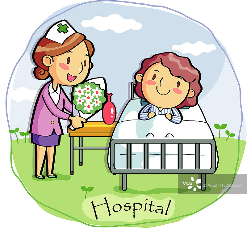 医院主题矢量卡通风格插画图片素材