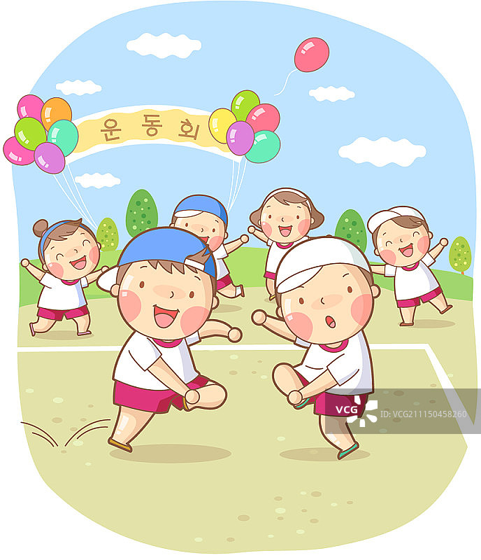 小学校园运动会矢量插画图片素材